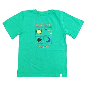 CAMISETA INFANTIL FARM BEN TO VERDE SISTEMA SOLAR ALGODÃO