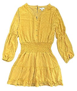 VESTIDO INFANTIL MENINA CHELSEA & VIOLET AMARELO POÁ ELEGANTE E CONFORTÁVEL