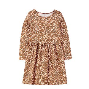 VESTIDO INFANTIL MENINA CARTERS MARROM ALGODÃO BORBOLETAS