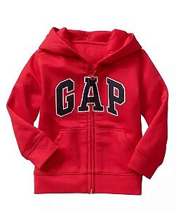 MOLETOM INFANTIL GAP VERMELHO COM ZÍPER FORRADO FLEECE