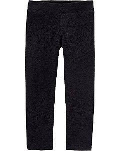 CALÇA LEGGING INFANTIL MENINA CARTERS PRETA FORRADA FLEECE