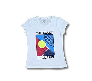 CAMISETA INFANTIL SKECHERS BRANCA THE COURT MENINA ESTILOSA