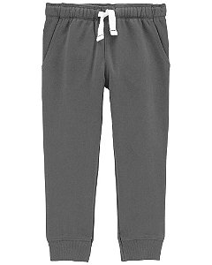 CALÇA MOLETOM INFANTIL CARTERS PRETA COM CORDÃO BRANCO MENINO