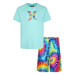 CONJUNTO INFANTIL HURLEY 2PÇS PRAIA CAMISETA VERDE MENINO