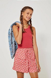 ROUPA INFANTIL MENINA YOBOH REGATA CROPPED CANELADO BÁSICO MARSALA