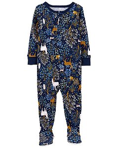 MACACÃO INFANTIL MENINA CARTERS AZUL ESTAMPA ANIMAIS