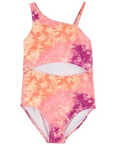MAIÔ INFANTIL OSHKOSH MENINA ESTAMPA TIE DYE LARANJA
