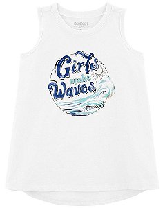 REGATA INFANTIL OSHKOSH MENINA BRANCA GIRLS MAKE WAVES