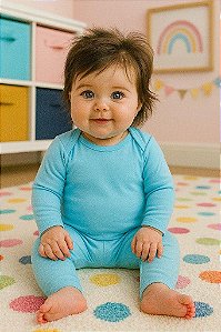 CONJUNTO INFANTIL DADOMILE BODY E CALÇA AZUL 2 PEÇAS