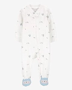 MACACAO INFANTIL MENINA CARTERS BRANCO CORUJA