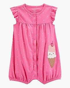 ROMPER MENINA CARTERS ROSA SORVETE