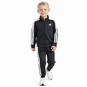 CONJUNTO 2 PÇS ADIDAS PRETO COM BEGE DRY FIT FORRADO FLEECE