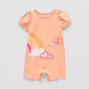 ROMPER MENINA OKIE DOKIE LARANJA BORBOLETA