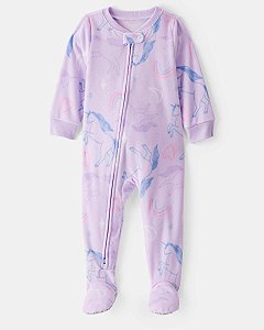 MACACAO FLEECE MENINA CARTERS LILÁS UNICORNIO