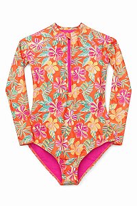 MAIÔ INFANTIL MENINA WONDER NATION LARANJA FLORAL