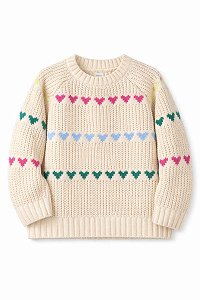 BLUSA MENINA THEREABOUTS BEGE LÃ CORAÇÃO