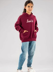 MOLETOM MENINA LEVIS BORDÔ LOGO