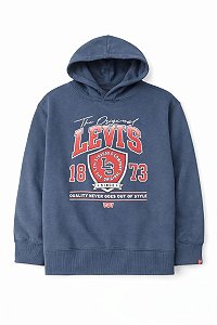 MOLETOM LEVIS AZUL MARINHO LOGO VERMELHA
