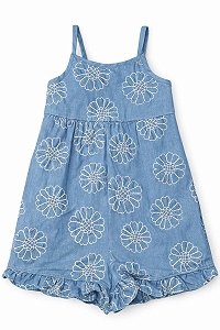 MACAQUINHO MENINA WONDER NATION AZUL BORDADO