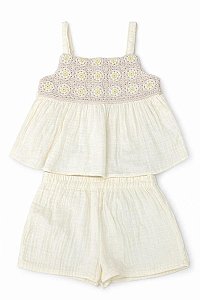 CONJ MENINA MODERN MOMENTS 2 PÇS BEGE DETALHE CROCHÊ