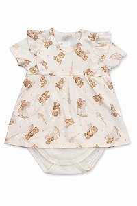 ROMPER VESTIDO MENINA MINI BODY VESTIDO URSO