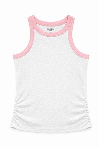 REGATA INFANTIL MENINA OSHKOSH CINZA COM BARRA ROSA