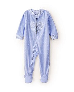 MACACAO FLEECE MENINA CARTERS AZUL CORAÇÃO