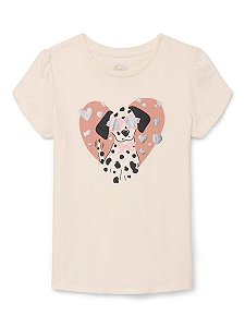 CAMISETA MENINA WONDER NATION OFF CACHORRO CORAÇÃO