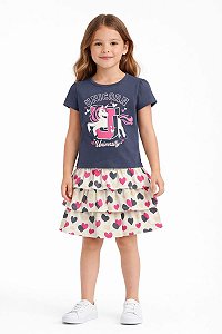 CONJ WONDER NATION CAMISETA UNICORNIO SAIA CORAÇÕES