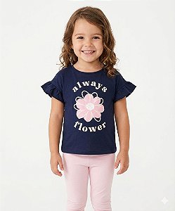 CONJUNTO CAMISETA ALWAYS E LEGGING ROSA GLITTER - NACIONAL