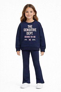 CONJUNTO BLUSA MOLETOM E E LEGGING AZUL MARINHO SENSITIVE - NACIONAL