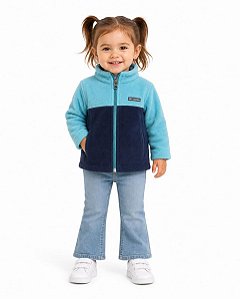 JAQUETA INFANTIL COLUMBIA VERDE E AZUL MARINHO FLEECE