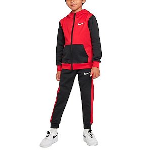 CONJ 2 PÇS MENINO NIKE DRY FIT VERMELHO E PRETO FORRADO FLEECE
