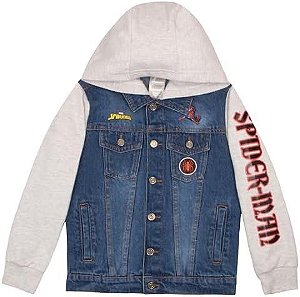 JAQUETA SPIDERMAN JEANS COM GORRO