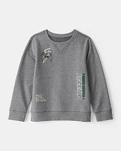BLUSA MOLETOM OSHKOSH CINZA GAME FORRADA FLEECE