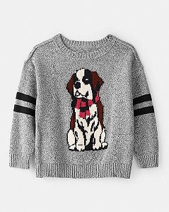 BLUSA LÃ CARTERS CINZA CACHORRO