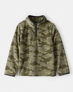 BLUSA MENINO OSHKOSH VERDE CAMUFLADA FLEECE ZÍPER