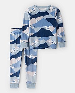 PIJAMA 2 PÇS MENINO CARTERS AZUL MONSTRINHO VELUDO