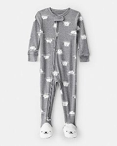 MACACAO ALGODÃO MENINO CARTERS CINZA URSO POLAR