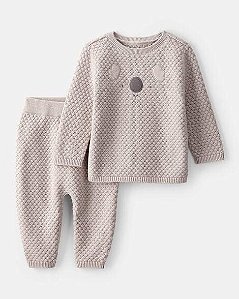 CONJ 2 PÇS MENINO CARTERS CARDIGAN COALA E CALÇA FIO BEGE