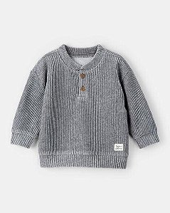 CAMISETA CARTERS VELUDO CINZA BOTÕES