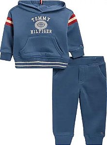 CONJ 2 PÇS MENINO TOMMY HILFIGER AZUL FORRADO FLEECE