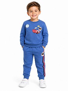 CONJ 2 PÇS MENINO DISNEY CARROS AZUL