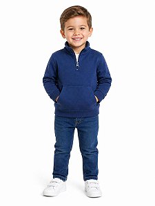 BLUSA MOLETINHO MENINO CARTERS AZUL ZIPER