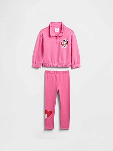 CONJ 2 PÇS MENINA GAP MOLETINHO FORRADO MINNIE PINK