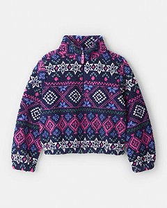 BLUSA SHERPA MENINA OSHKOSH AZUL GEOMETRICO