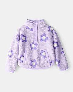 BLUSA MENINA CARTERS LILÁS FLOR SHERPA