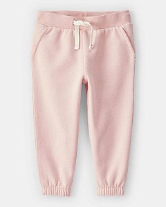 CALÇA MOLETOM MENINA CARTERS ROSA FORRADA FLEECE