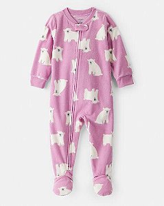 MACACAO MENINA CARTERS FLEECE LILÁS URSO POLAR