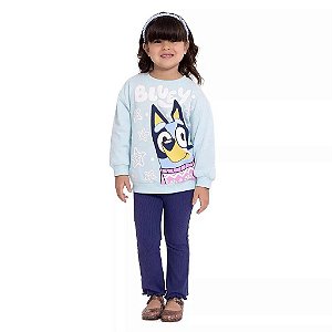 CONJ 2 PÇS MENINA BLUEYMOLETOM E LEGGING